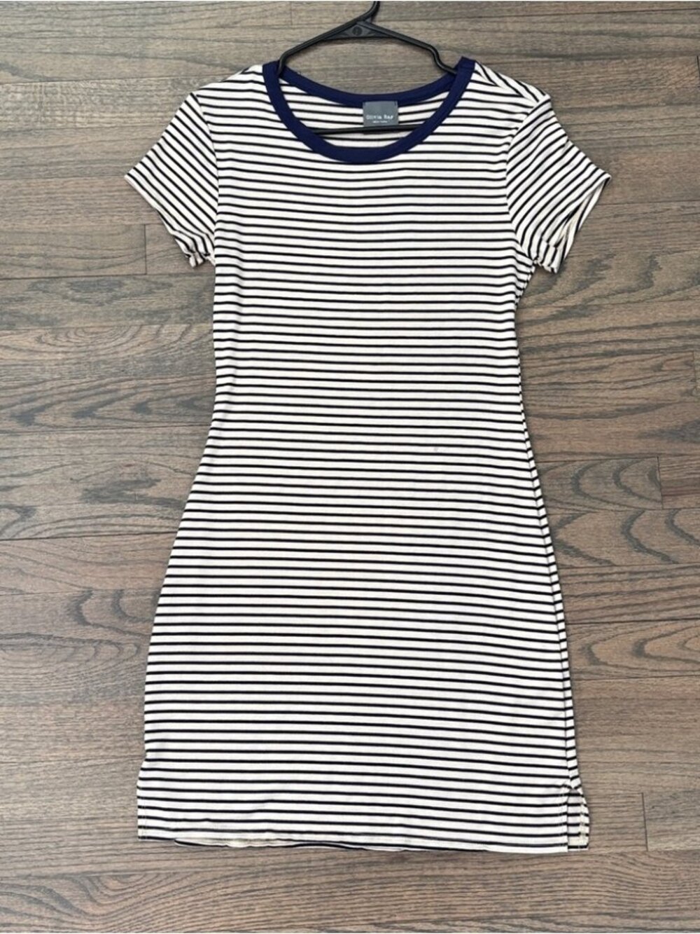 Navy and Beige Striped Tee